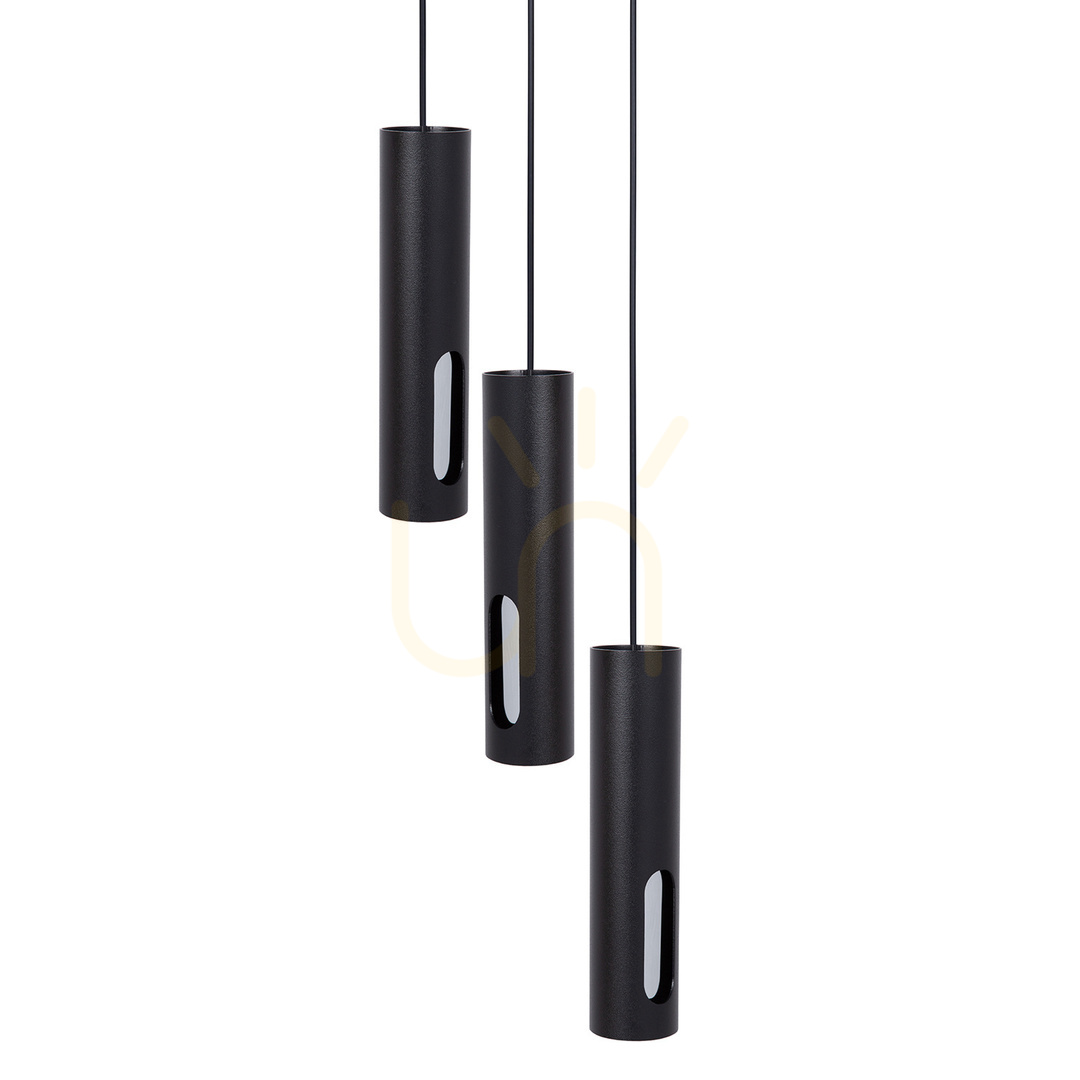 Utsikt Pendellampa Sigma FLOW 3L svart/silver GU10 41214 Pendellampa Sigma FLOW 3L svart/silver GU10 41214