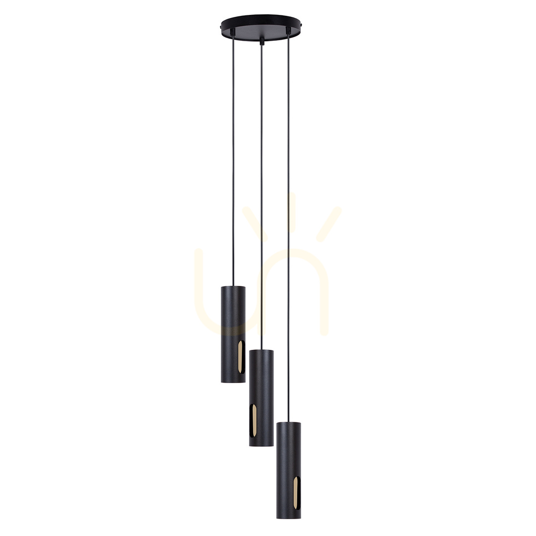 Kontrollera Pendellampa Sigma FLOW 3-flammig svart/guld 41222 Pendellampa Sigma FLOW 3-flammig svart/guld 41222