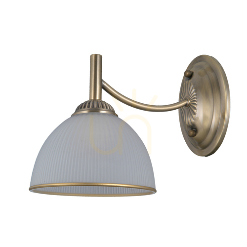 Kontrollera Italux Vägglampa Mässing Vit Opal E27 26 cm WL-40653-1-ABR-WH