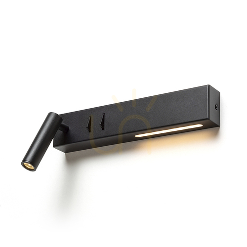 Kontrollera Spot Rendl R14524 Odeon Led Spotlampa, över säng svart