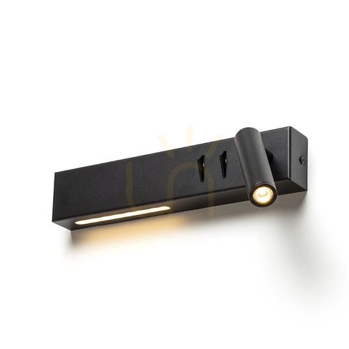 Kontrollera Spot Rendl R14524 Odeon Led Spotlampa, över säng svart