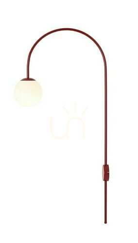 Kontrollera Vägglampa Aldex Una röd vinröd metall glas 1116C15