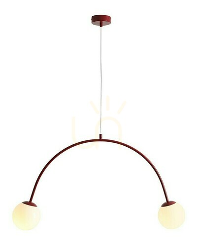 Kontrollera Pendellampa Aldex Una 2 röd glas metall 1116H15