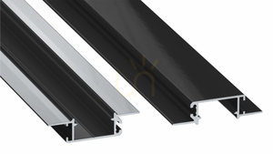 Lumines ZATI LED-profil, infälld i gipsskiva, svartlackerad, operforerad, 2,02 m small 0