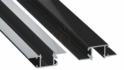 Kontrollera LED-profil LUMINES typ MONO svartlackerad utan perforering 1 m