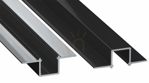 LED-profil LUMINES typ GAUDI svartlackerad utan perforering 2 m small 0
