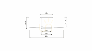 LED-profil LUMINES typ GAUDI silveranodiserad utan perforering 2 m small 1