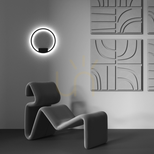 Kontrollera RIM MOD058WL-L25BK Maytoni vägglampa svart ring Ø40 cm LED 23 W 3000/4000 K