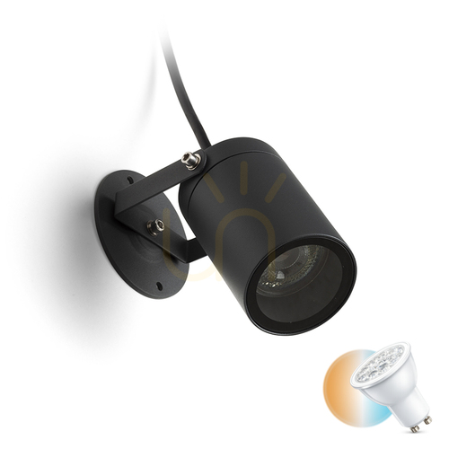 Kontrollera Rendl Navona Ytmonterad Antracit 230 V Led Gu10 8 Watt Trädgårdslampa.