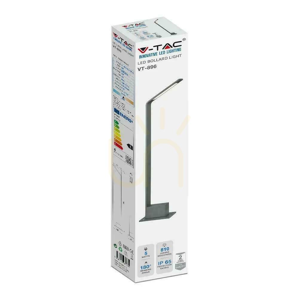 Förhandsvisning V-TAC 5W LED trädgårdsstolpe 80cm svart IP65 VT-896 4000K 810lm V-TAC 5W LED trädgårdsstolpe 80cm svart IP65 VT-896 4000K 810lm
