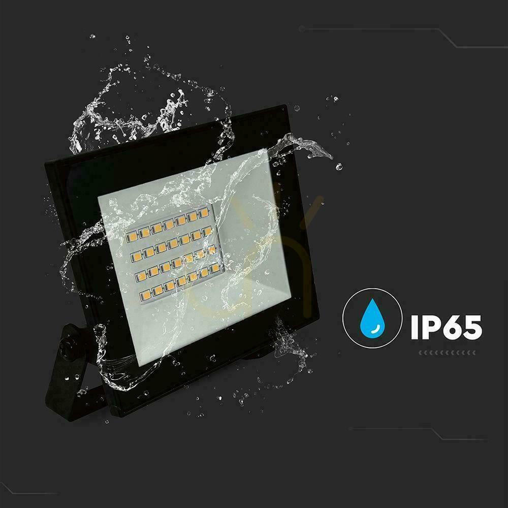 Utsikt V-TAC 20W LED SMD 4000K Projektor Svart VT-44022 4000K 1510lm. V-TAC 20W LED SMD 4000K Projektor Svart VT-44022 4000K 1510lm.