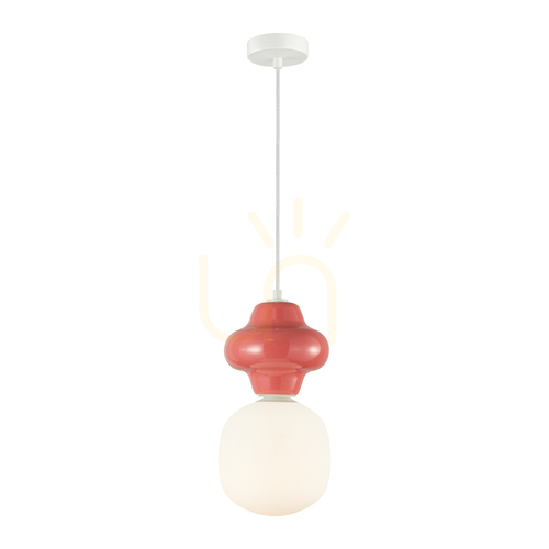 Kontrollera Taklampa Italux Latera röd glas keramik E14 PND-94331-1L-RED