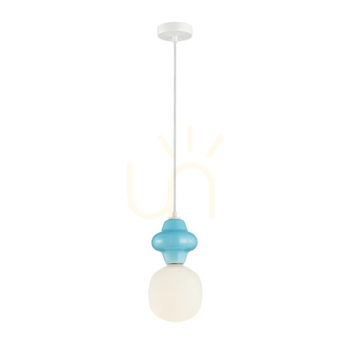 Kontrollera Italux Pendant Light Blue Glass Ceramic E14 15 cm PND-94331-1S-BLU