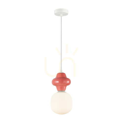 Kontrollera Italux pendellampa röd glas keramik E14 PND-94331-1S-RED