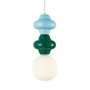 Italux Latera blågrön pendellampa med vit skärm E14 18 cm PND-94331A-1S-MLTI small 2
