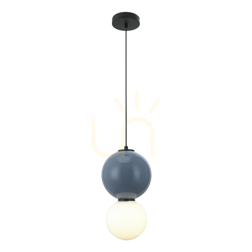 Kontrollera Pendellampa Italux Pieve LED blå glas keramik 18 cm PND-95221-1M-BLU