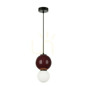 Pendellampa Italux Pieve LED vinröd keramik och vitt glas 15 cm 5W 3000K PND-95221-1S-PRP small 1