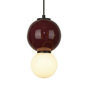 Pendellampa Italux Pieve LED vinröd keramik och vitt glas 15 cm 5W 3000K PND-95221-1S-PRP small 2