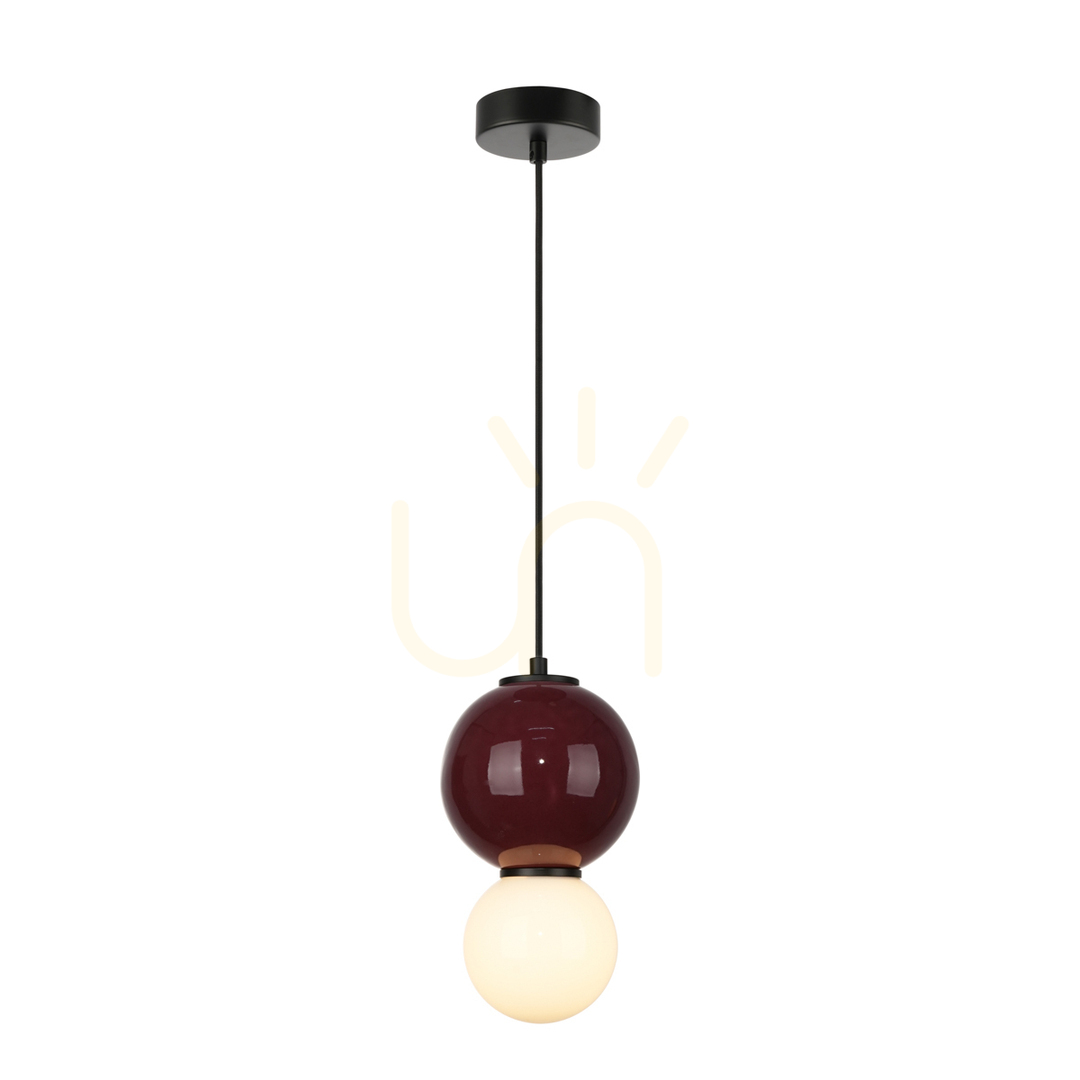 Kontrollera Pendellampa Italux Pieve LED 15 cm vit lila glas keramik PND-95221-1S-PRP Pendellampa Italux Pieve LED 15 cm vit lila glas keramik PND-95221-1S-PRP