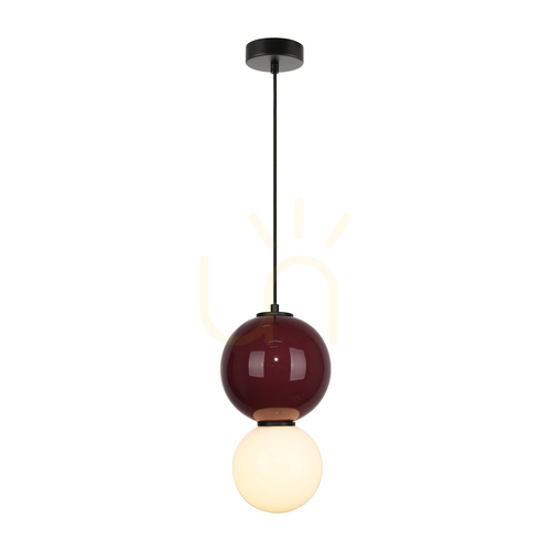 Kontrollera Italux Pieve LED-pendellampa vinröd 18 cm PND-95221-1M-PRP