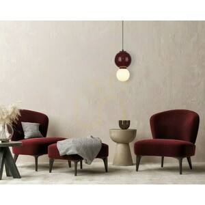 Italux Pieve LED-pendellampa vinröd 18 cm PND-95221-1M-PRP small 1