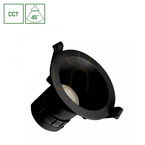 Kontrollera Fiale Core Complete Downlight 7 W Cct 230 V 45 St Ip20 Ugr<19 Fi90 X85 Mm Svart Rund.