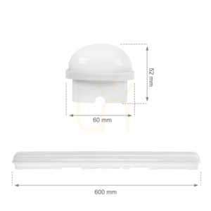 Limea Go Hermetic 600mm 25 W Cw 230 V 120st Ip65 Ik07 600x60x52mm Vit small 3
