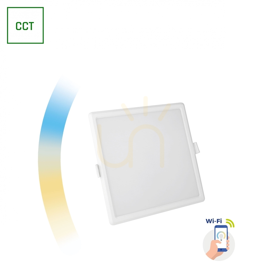 Kontrollera Algine Downlight 12 W 230 V 120st Ip20 Ik06 162x162x35mm Vit Kvadratisk Cct+Dim Wi Fi Spectrum Smart Algine Downlight 12 W 230 V 120st Ip20 Ik06 162x162x35mm Vit Kvadratisk Cct+Dim Wi Fi Spectrum Smart