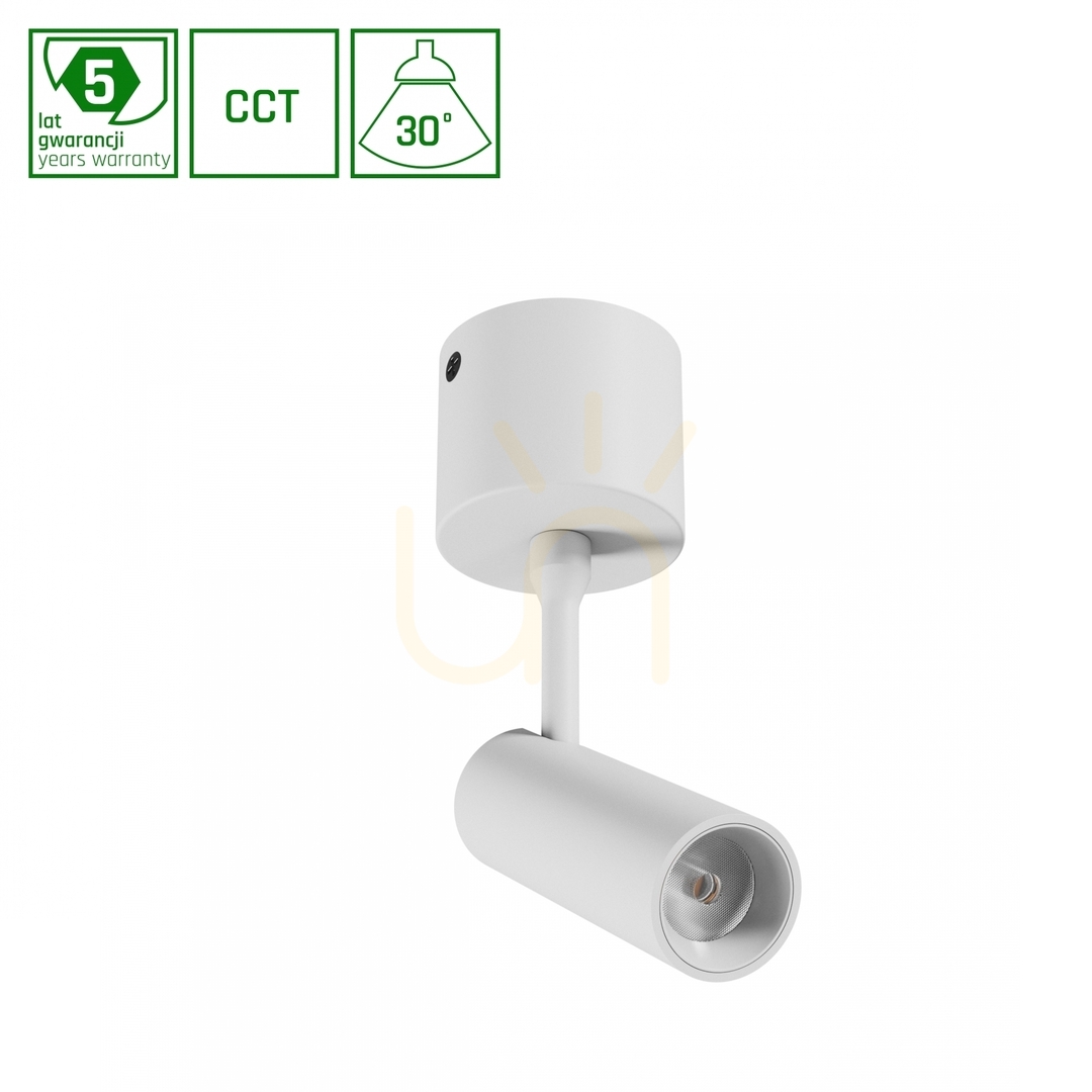 Kontrollera Spot S Utanpåliggande armatur 6 W Cct 230 V 30st Ip20 dia.35x122x184mm Vit 5 års garanti. Spektrum Spot S Utanpåliggande armatur 6 W Cct 230 V 30st Ip20 dia.35x122x184mm Vit 5 års garanti. Spektrum
