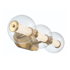 Vägglampa ATOMO - 3 ljuskällor - Borstat guld QUINTIESSE small 3