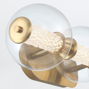 Vägglampa ATOMO - 3 ljuskällor - Borstat guld QUINTIESSE small 4