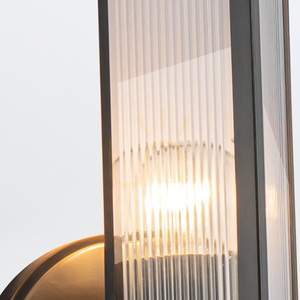 Vägglampa CAIRO 1 ljuskälla, Urban Bronze, räfflat glas, E27 - QUINTIESSE small 5