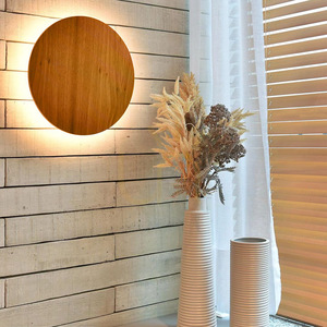 Quintiesse Clean LED-vägglampa 25 cm – teakfanér, 3000 K small 6