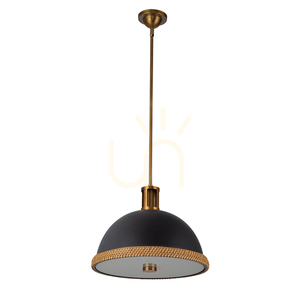 DORAL taklampa - 2 ljuskällor - Matt svart, vintage mässing QUINTIESSE small 8