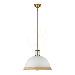 DORAL taklampa - 2 ljuskällor - Matt vit, vintage mässing QUINTIESSE small 1