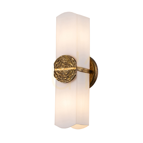 Kontrollera ELAN vägglampa - 2 ljuskällor - Petal gold QUINTIESSE