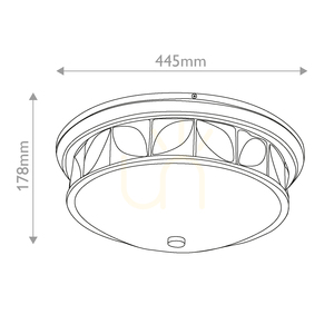 Plafond EPSILON - 3 ljuskällor - Äldre mässing QUINTIESSE 2 Plafond EPSILON - 3 ljuskällor - Äldre mässing QUINTIESSE small 2