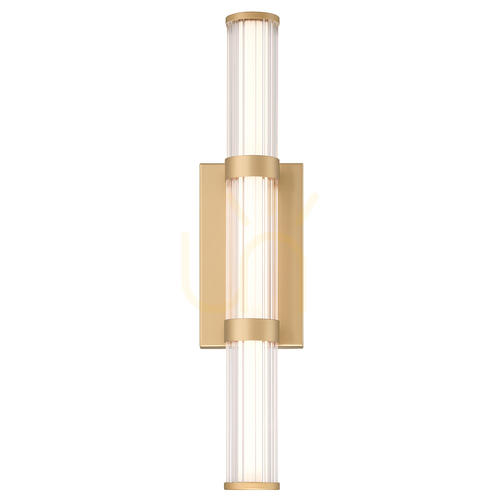Kontrollera Medium LED-vägglampa FAYTON - Borstat guld QUINTIESSE