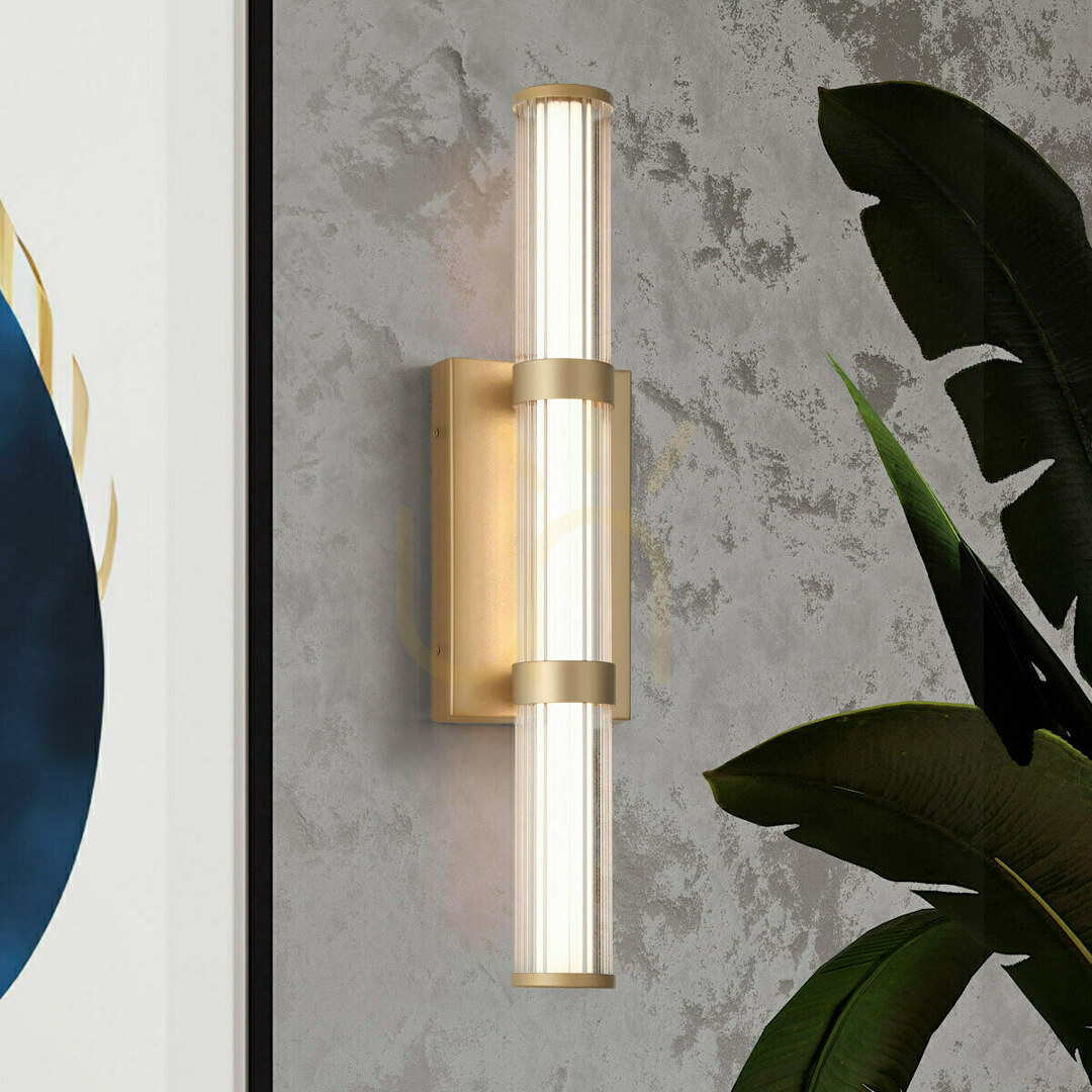 Visa Medium LED-vägglampa FAYTON - Borstat guld QUINTIESSE Medium LED-vägglampa FAYTON - Borstat guld QUINTIESSE
