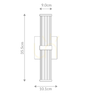 FAYTON liten LED-vägglampa - Borstat guld QUINTIESSE small 2