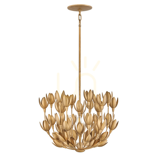 Kontrollera FLORA taklampa - 3 ljuskällor - Oxiderat guld QUINTIESSE