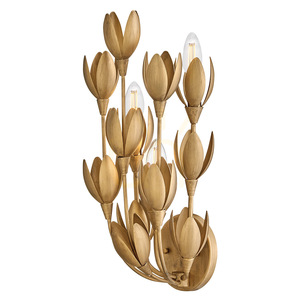 FLORA vägglampa - 3 ljuskällor - Oxiderat guld QUINTIESSE small 0