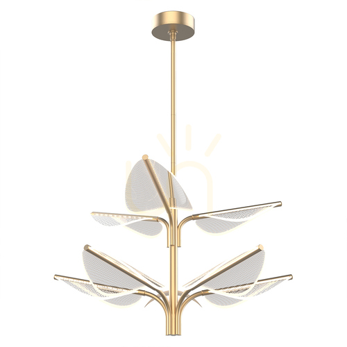 Kontrollera FLORIANA stor LED-pendellampa - Naturell mässing QUINTIESSE