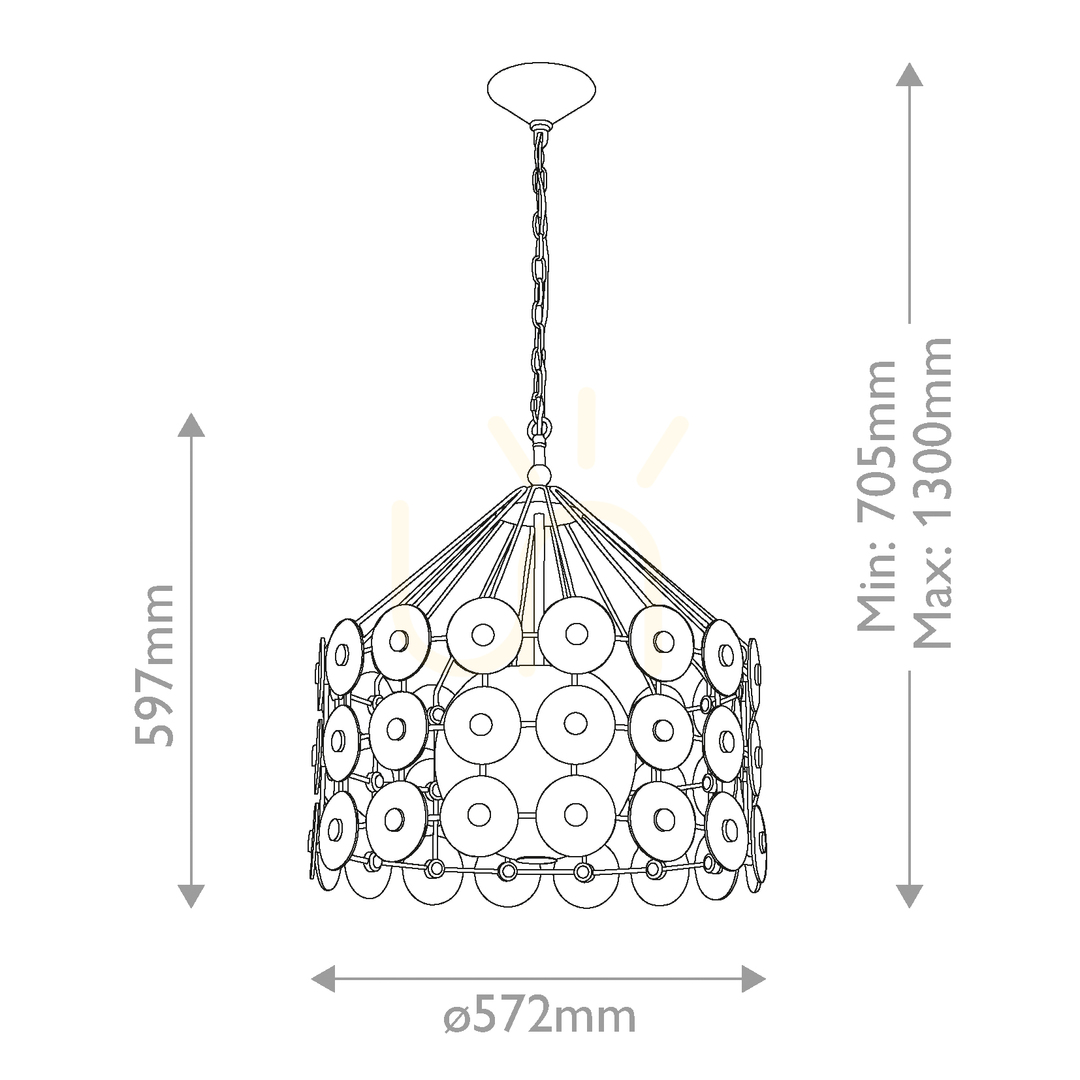Förhandsvisning MERIDIAN taklampa - 3 ljuskällor - Blekguld QUINTIESSE MERIDIAN taklampa - 3 ljuskällor - Blekguld QUINTIESSE