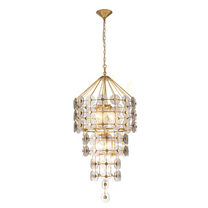 MERIDIAN taklampa - 9 ljuskällor - Blekguld QUINTIESSE small 0