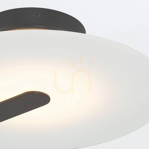 Kontrollera Quintiesse Nuvola Small tak-/vägglampa, matt svart, LED 14 W 3000 K, Ø31 cm