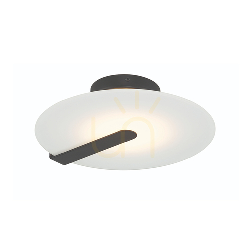 Kontrollera Quintiesse Nuvola Small tak-/vägglampa, matt svart, LED 14 W 3000 K, Ø31 cm
