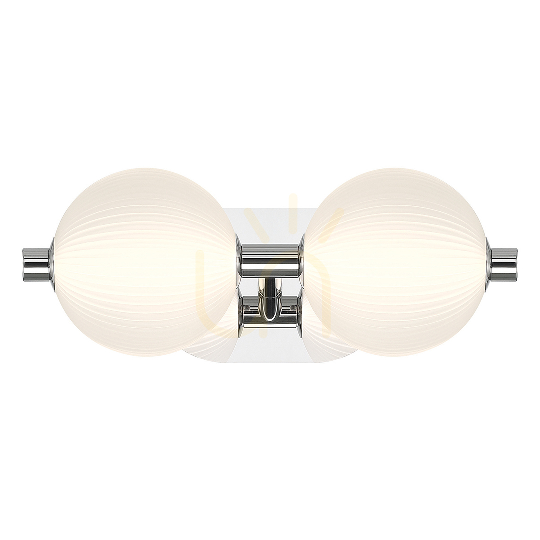 Utsikt PALMAS vägglampa - 2 ljuskällor - Polerat nickel QUINTIESSE PALMAS vägglampa - 2 ljuskällor - Polerat nickel QUINTIESSE