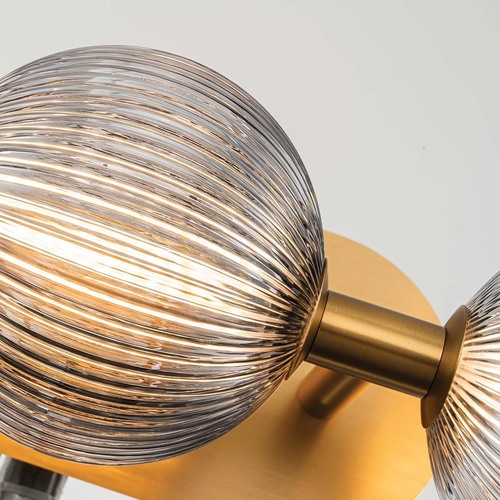 Kontrollera Vägglampa Quintiesse Palmas 3-ljus borstat guld LED 27 W 3000 K IP44