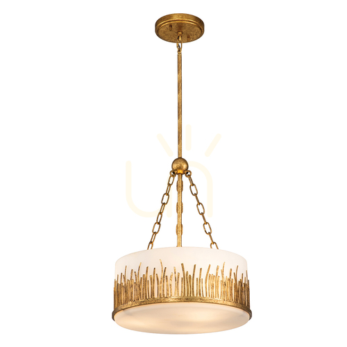 Kontrollera SAWGRASS taklampa - 3 ljuskällor - Petal gold QUINTIESSE